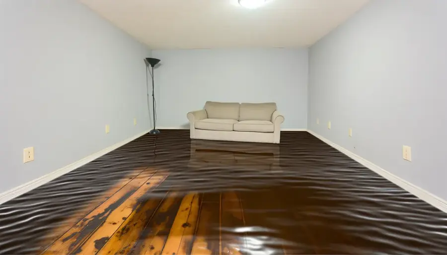 Flooded basement being cleaned up in a Williamstown, NJ home